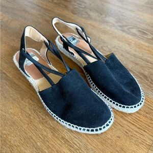 Kanna Black Espadrille Shoes with Jute Sole